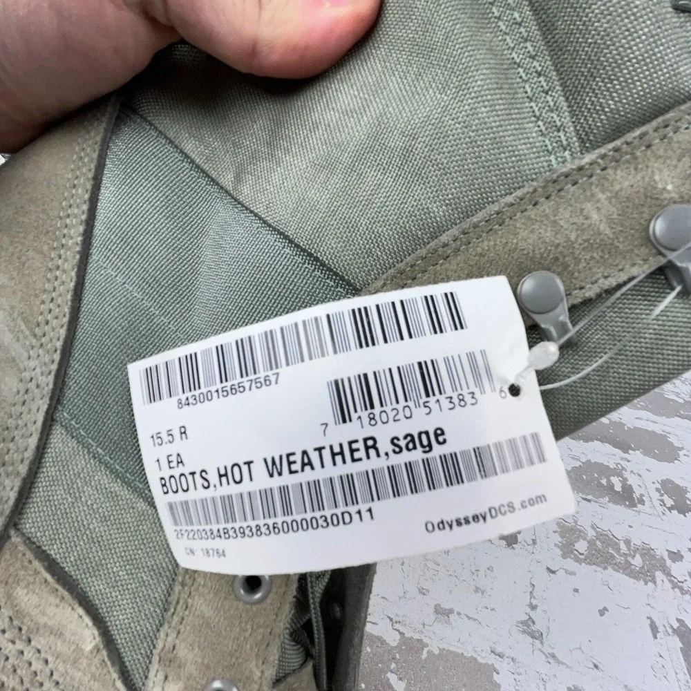 Vintage Army Military Sage Green Combat Boots Size 15.5 R Mens Vibram UFCW USA - Picture 11 of 13